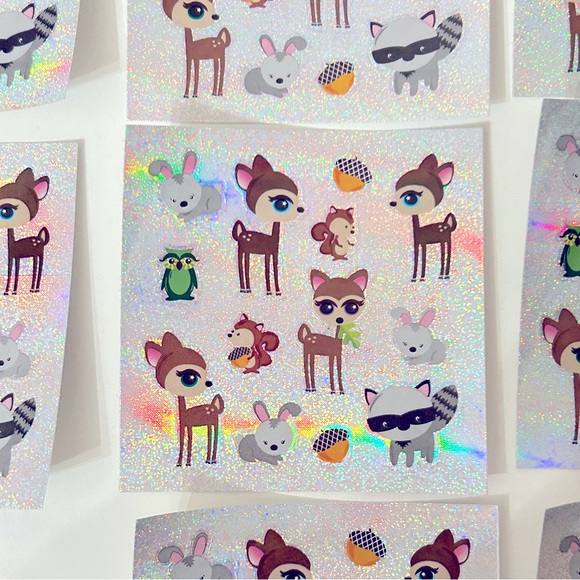 Y2K 130 animal stickers (set of 10 sheets) forest critters bunny mini decals - Picture 3 of 5